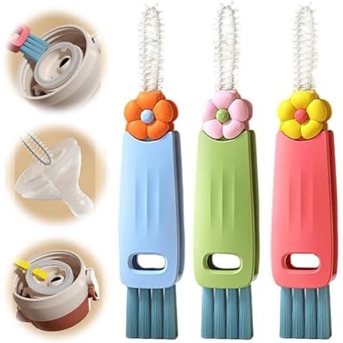 3 in 1 Cup Lid Cleaning Brush, 2024 Multifunctional Crevice Portable Cup Lid Cleaning Brush for Bottle Gap Tight Spaces Cup (B-3 PCS)