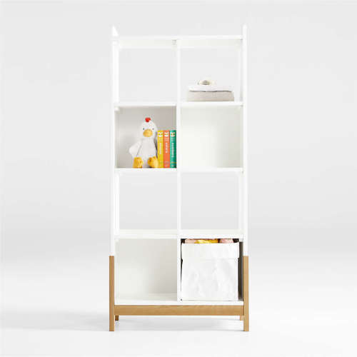 Rue White Wood 8-Cube Bookcase