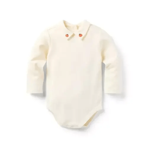 Newborn Jet Ivory The Pumpkin Collar Baby Bodysuit by Janie and Jack