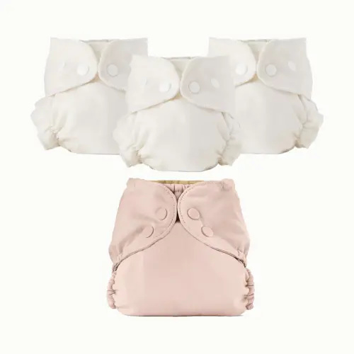Organic Cloth Diaper Bundle Starter, Color Blush – Esembly