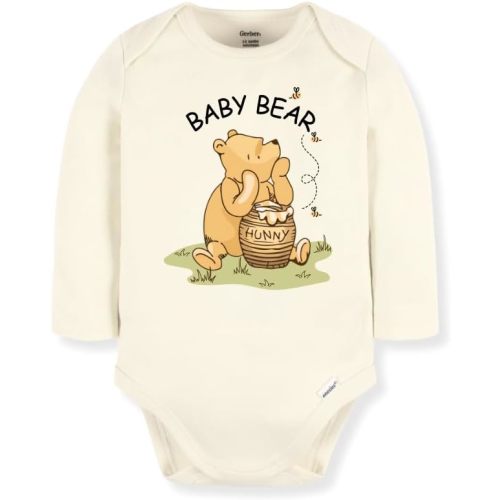 Baby Bear Pooh Hunny Pot Cute Baby Bodysuit Shirt Premium Custom Clothes Unisex Baby Gift for Mom Newborn