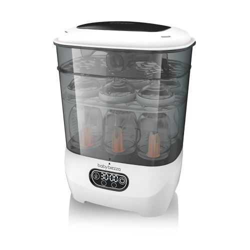 Baby Brezza Stérilisateur et séchoir pour biberons - Machine électrique de stérilisation à la vapeur - Stérilisation universelle pour toutes les bouteilles : plastique, verre, sucettes, produits et