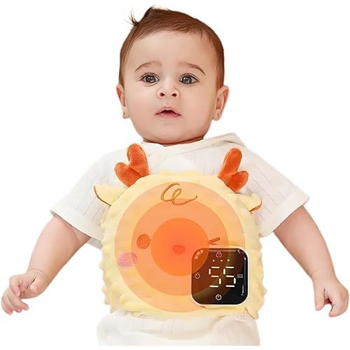 Baby Soother Belt,Infant Heated Belly Band,Soothe Baby's Tummy with Gentle Warmth and Massage,Natural Relief for Upset Stomach in Babies and Toddlers (Yellow Deer)