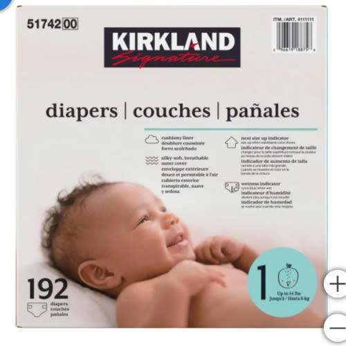 Kirkland Signature Diapers Sizes 1-2