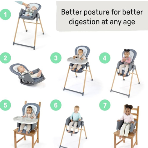 Ingenuity Proper Positioner 7-in-1 High Chair Newborn + – Chambray