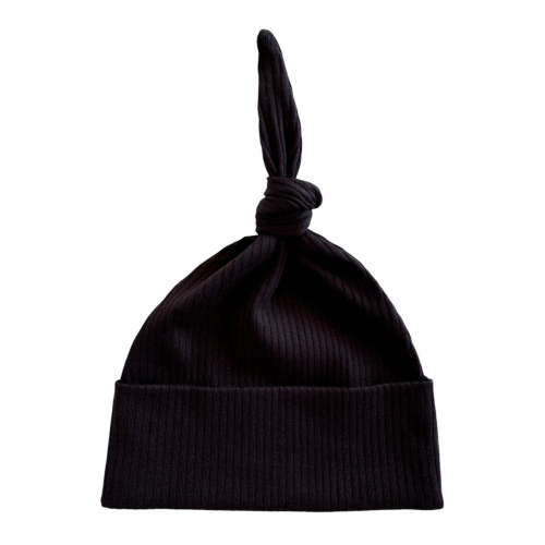 Black / Organic Ribbed Beanie