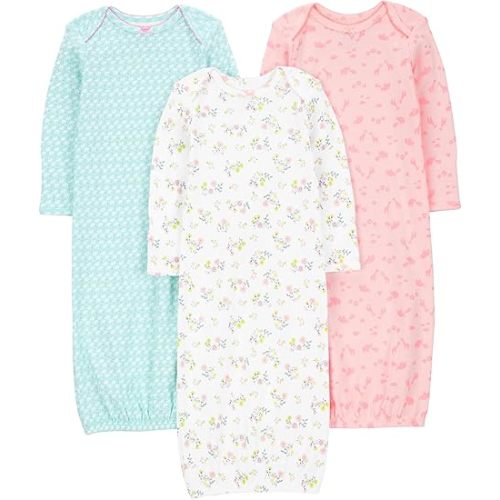 Simple Joys by Carter's Baby Girls' 3-Pack Cotton Sleeper Gown