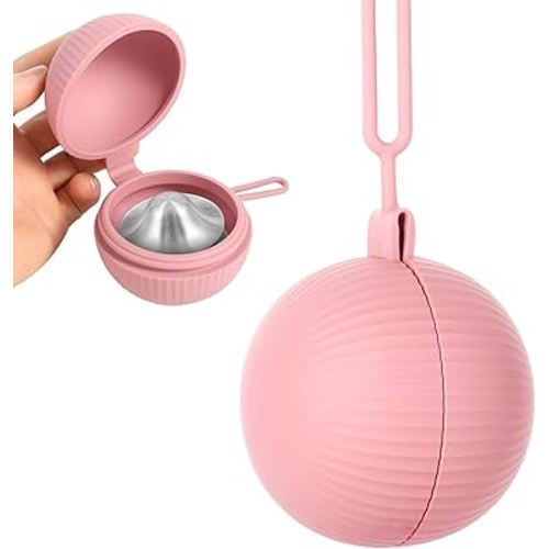 Baby Dummy Case, Silicone Ball Shaped Dummy Holder Box for Silverette, All-Round Baby Nipple Holder, Nursing Cup Container Storage Box Bag Protector for Nursing Newborn Protect Store Mom(Pink)