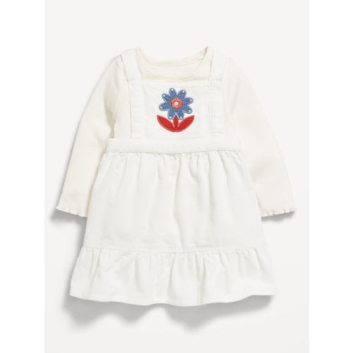 Long-Sleeve Ribbed T-Shirt and Chambray Dress Set for Baby | Old Navy