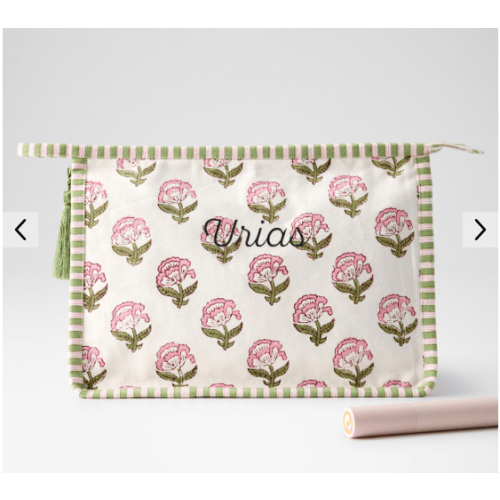 Block Print Canvas Pouch