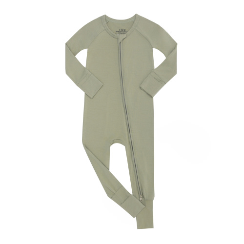 WIBACKER Baby Unisex Bamboo Viscose Pajamas with Mitten Cuffs-Boys Girls Front Zip Long Sleeve Sleepers