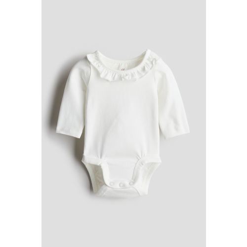 Cotton Bodysuit with Ruffle Collar