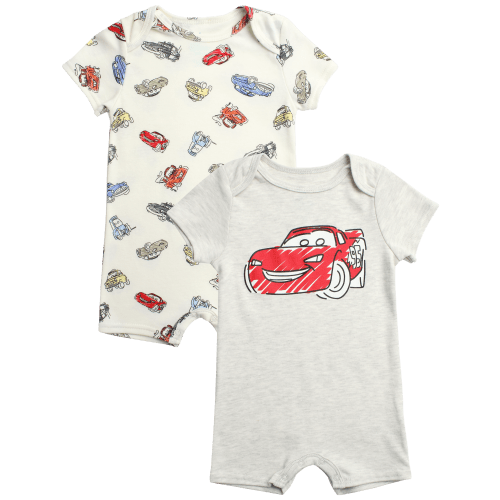 Disney Baby Boys Romper - 2 Pack Tiger Pooh Mickey Mouse Short Sleeve Bodysuit for Boys (Newborn/Infant)