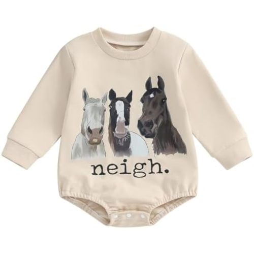 Pudcoco Infant Baby Boys Girls Farm Animal Outfit Long Sleeve Sweatshirt Romper Jumpsuit Fall Clothes
