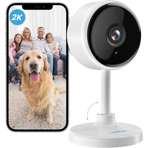 litokam Indoor Camera, Cameras for Home Security with Night Vision, Pet Camera with Phone App, 2K Indoor Security Camera, Motion Detection, 2-Way Audio, WiFi Camera Home Camera Compatible with Alexa
