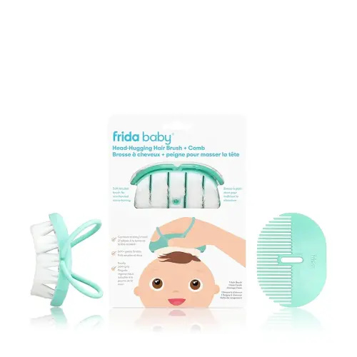 Frida Baby Infant Head-Hugging Baby Hairbrush and Comb Set Newborn and Up