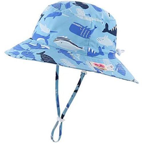 Home Prefer UPF50+ Wide Brim Kids Baby Toddlers Sun Hat Boys Girls Sun Protection Hat Zoo Shark Beach Bucket Hat Swim Safari