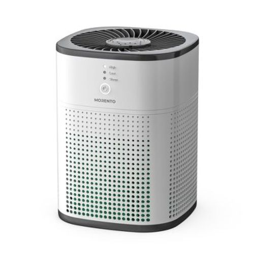MORENTO Air Purifiers for Bedroom for Smoke, Small Air Purifier with Sleep Mode, White, 1 Pack