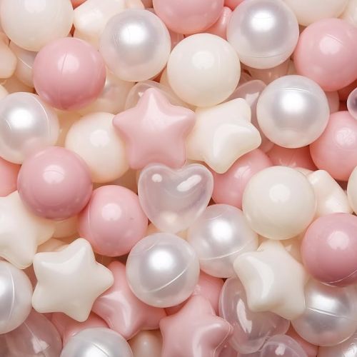 Ball Pit Balls Star and Heart Shapes for Toddlers - 50 100 200 500 Count Plastic Balls for Ball Pit Fun and Play