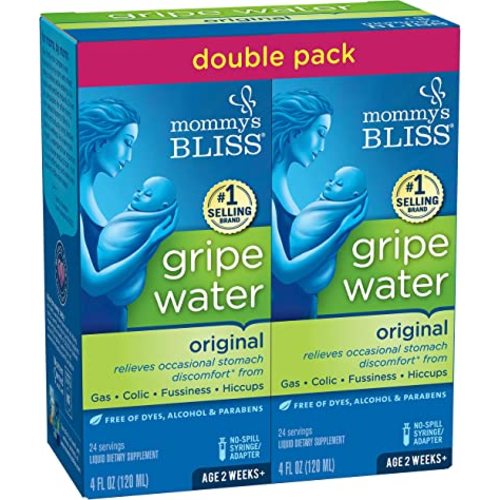 Amazon.com: Mommy's Bliss Gripe Water for Babies - Double Pack, Relieves Stomach Discomfort from Gas, Colic, Fussiness & Hiccups, Age 2 Weeks+, Pack of 2 (Total 8 Fl Oz) : Baby