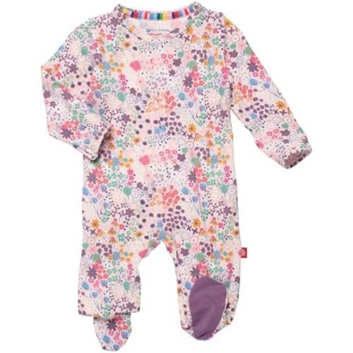 Magnetic Me Girls Modal Magnetic Baby Footie Pajamas | Silky Soft Modal Fabric | Baby Sleepers Available Sizes PRE - 24M