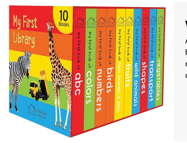 My First Library: Boxset of 10 Board Books for Kids