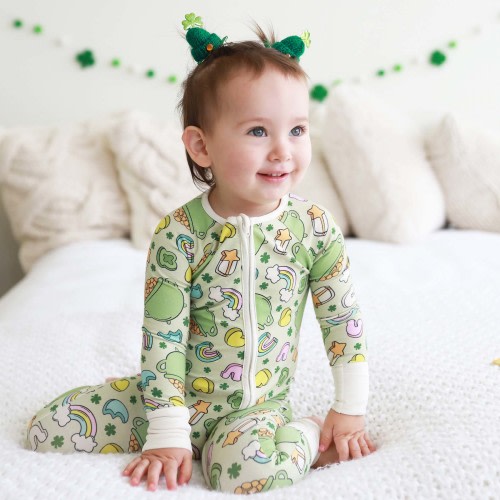 Lucky Clover Convertible Zip Romper
