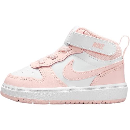 Nike Court Borough Mid 2 Baby/Toddler Shoes (CD7784-122, White/Echo Pink)