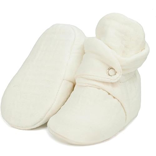 Ella Bonna Organic Cotton Muslin Baby Booties Newborn Baby Socks Slipper Toddler Shoes, Infant Girl Booties