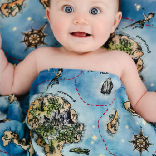 Neverland Map Swaddle Blanket