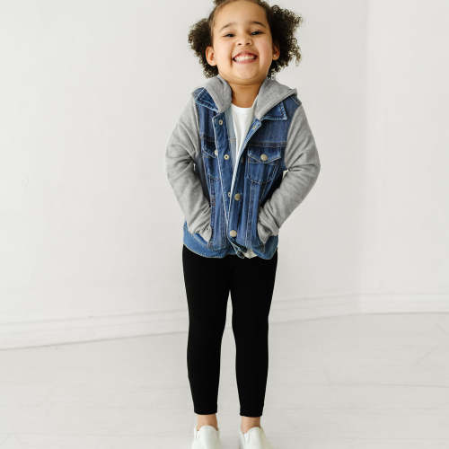 Midwash Blue/Gray Denim Jacket - Little Sleepies