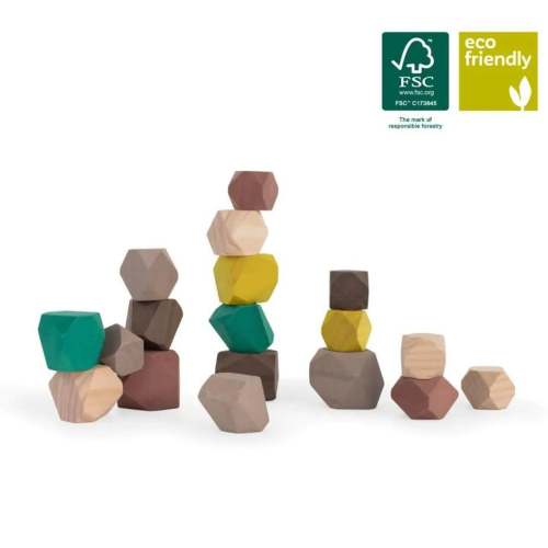 Miniland Towering Wood Stones 18 Pcs