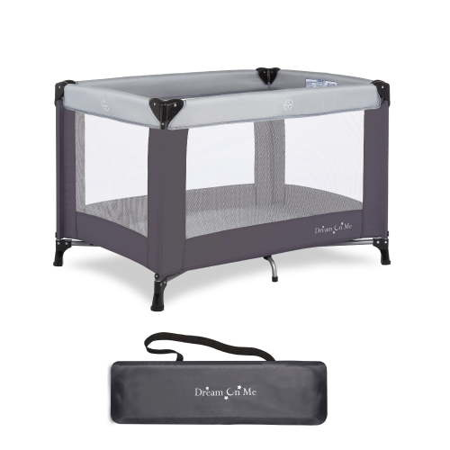 Dream On Me Nest Portable Play Yard, Grey, Unisex with Carry Bag & Strap