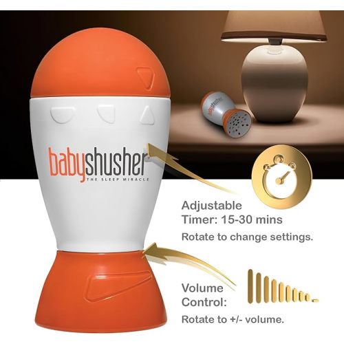 Baby Shusher - The Original Shhh Calming Sound Machine for Baby | Stops Fussy Crying Spells | for Parents, Pediatricians, Photographers | Portable for Travel | 15 or 30 minute Timer - Single - Baby Shusher