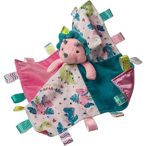 Taggies Stuffed Animal Security Blanket with Tags, 13 x 13-Inches, Aroar-a-Saurus Dinosaur