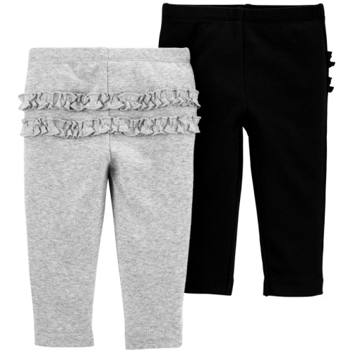 Grey/Black Baby 2-Pack Cotton Pants | Carter’s Oshkosh Canada