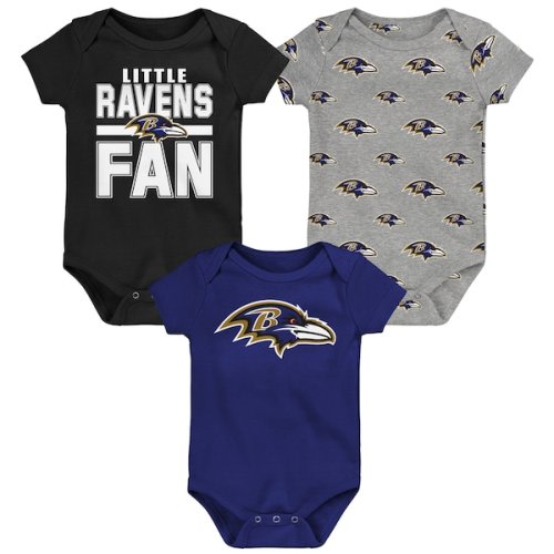 Newborn Baltimore Ravens Outerstuff Little Tike 3-Piece Bodysuit Set