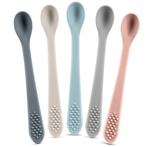 Amazon.com: Baby Spoons - Infant Spoons First Stage - Silicone Baby Spoon For Self Feeding - First Stage Baby Feeding Spoon Set Gum Friendly - BPA Free : Baby