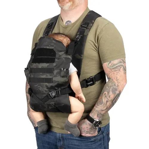 Tactical Baby Gear Tactical Baby Carrier for Dads – Ergonomic, Hip Healthy & Comfortable for Infants and Toddlers (8–33 lbs) (Black Camo)