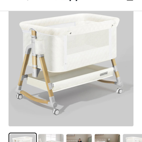 HARPPA Cuddly 3-in-1 Baby Bassinet Bedside Sleeper for Reflux | Attaches to Bed, Adjustable 5 Heights, Non-Toxic & CPSC Certified | Sturdy Aluminum Frame, Portable Wheels, Tool-Free Setup, Gentle Rocking | Perfect for Newborns, Infants, Small Spaces & Saf