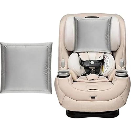 PROMEED Silk Baby Car Seat Headrest Cover - 100% Natural Mulberry Silk Carseat Head Cover for Baby Hair Protection, Ultra-Soft and Breathable (Light Grey)