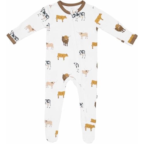 KYTE BABY Unisex Zipper Closure Footies, Rayon Made From Bamboo, 0-24 Months