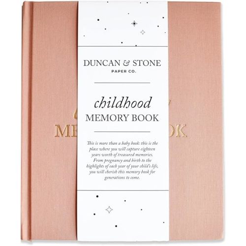 Childhood Memory Book (Dusty Rose, 175 Pages) - Milestone & Child Memory Book from Pregnancy to Year Eighteen – Childhood Memory Journal for Parents
