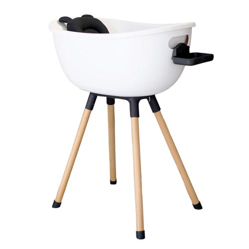 Luxury Standing Baby Bathtub, 3-Stage Convertible with Wooden Stand, Ergonomic Design
