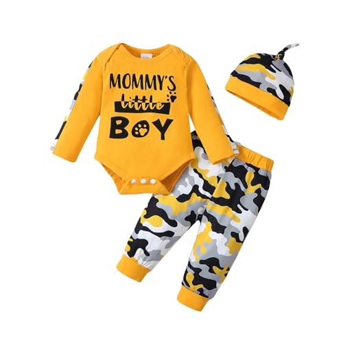 NZRVAWS Newborn Baby Boy Clothes Outfits Letter Prined Romper Pants Set Infant Baby Boy Clothing 0 3 6 9 12 18 Months