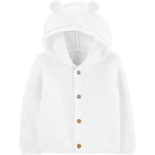 Baby Hooded Cardigan - Style,White