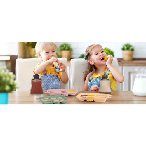 haakaa Baby Food Freezer Tray with Clip-on Lid, Silicone Baby Food Freezer Storage Tray Container, Pop Out 6 x 2.4 oz Portion Silicone Baby Food Ice Cube Trays, Pea Green - Tray-6 Compartments