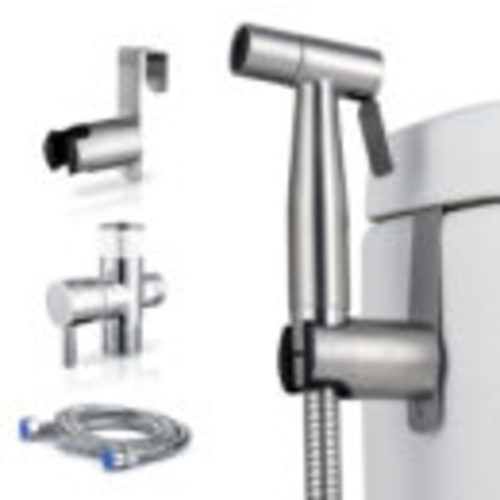 Arofa Handheld Bidet Sprayer for Toilet-Adjustable Water Pressure Control with Bidet Hose Stainless Steel Brushed Nickel Cloth Diaper Bidet Toilet Sprayer for Baby Wash