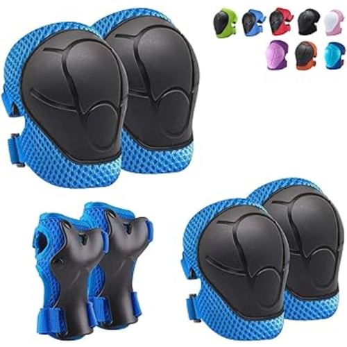 Knee Pads for Kids Knee pads and Elbow Pads Toddler Protective Gear Set Kids Elbow Pads and Knee Pads for Girls Boys with Wrist Guards 3 in 1 for Skating Cycling Bike Rollerblading Scooter [Upgraded]
