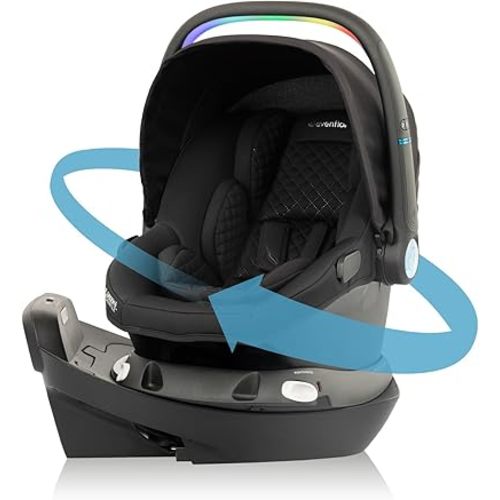 Evenflo Revolve180 LiteMax NXT Rotational Infant Car Seat with SensorySoothe (Jasper Black)